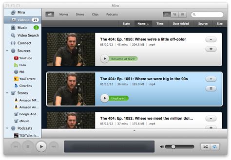 Miro media player download - Miro plays almost any video or music format and downloads from YouTube, podcasts, Amazon, and bittorrent. 30 Second Video Convert any video You can convert almost any video with Miro into mp4/h264, with presets for almost any device you can think of (including iPhones, iPods, iPads, Android phones, and more). 30 Second Video 